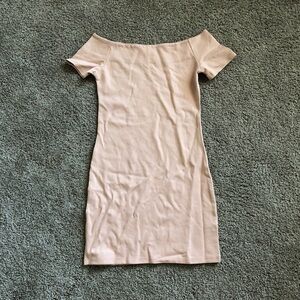 Dainty Hooligan Blush Pink Off the Shoulder Bodycon Dress Size S